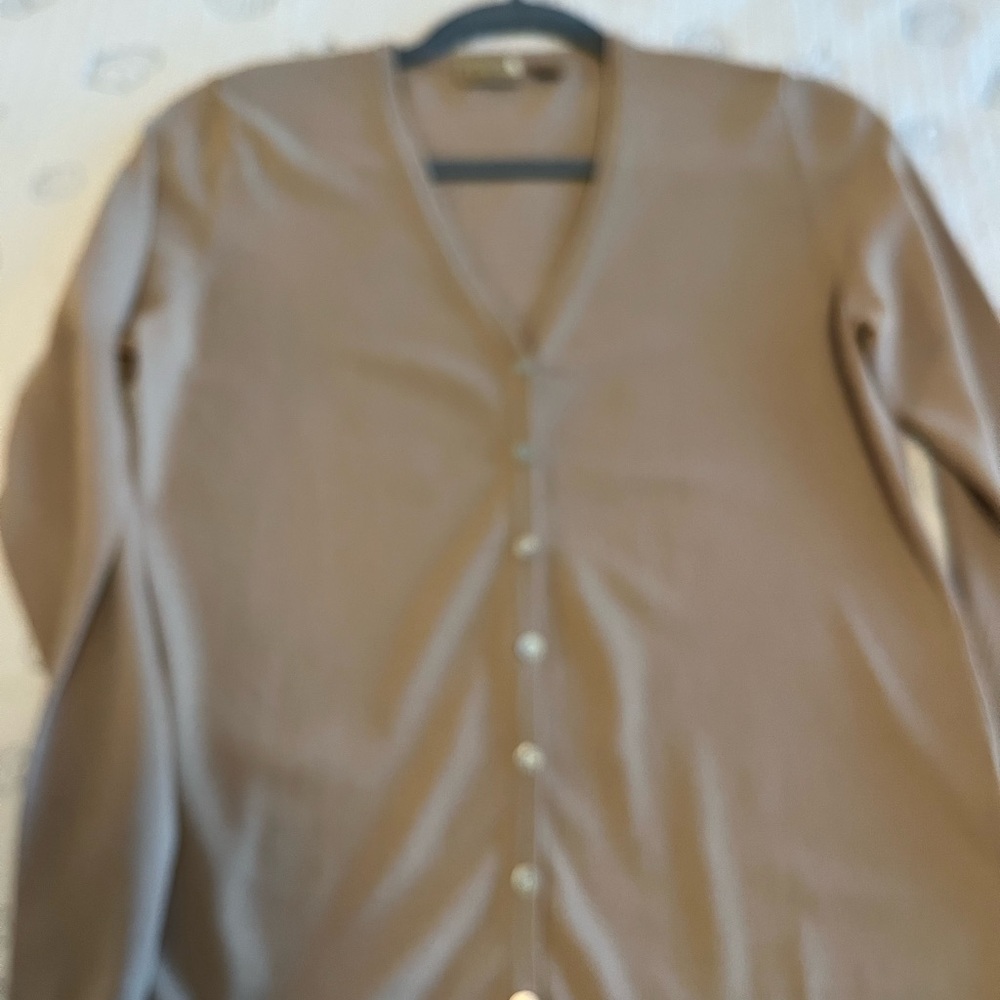 Caslon Tan Knit Sweater caslon cardigan Sweater Sz M  Light Brown